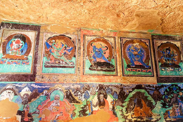 Colorful Murals in Alzhai Grottoes Ordos Attractions