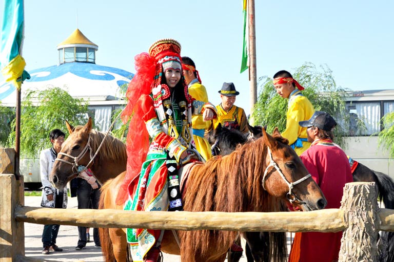 Riding Horses on Ordos Grassland Ordos Attractions