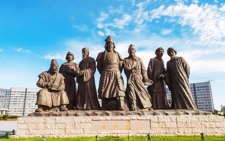 Ordos Genghis Khan Statue Square at Kangbashi District