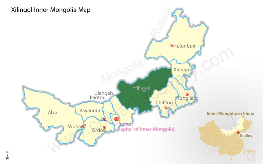 Xilingol Inner Mongolia Map