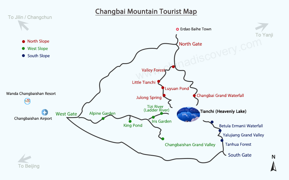 Changbaishan Tourist Map Changbaishan Tourist Map