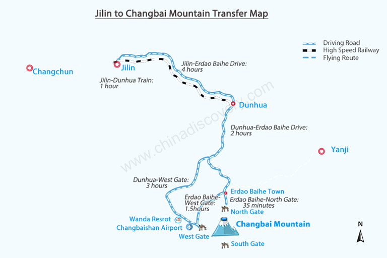 Jilin Changbai Mountain Transfer Map
