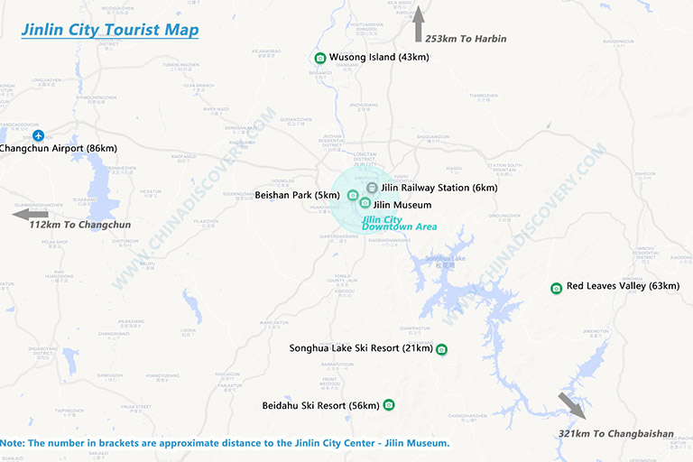 Jilin City Tourist Map