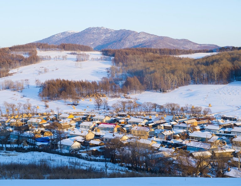 A Panoramic View of Jilin Snow Town