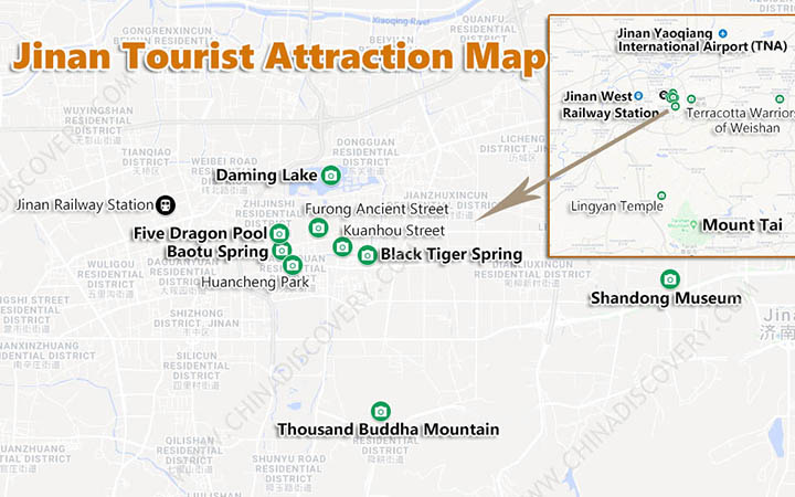 Jinan Attractions map