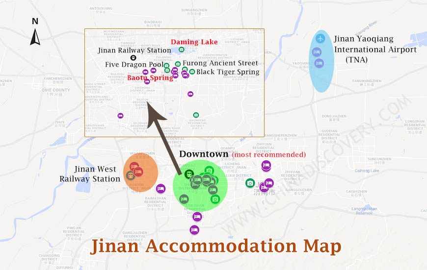 Jinan Accommodation Map