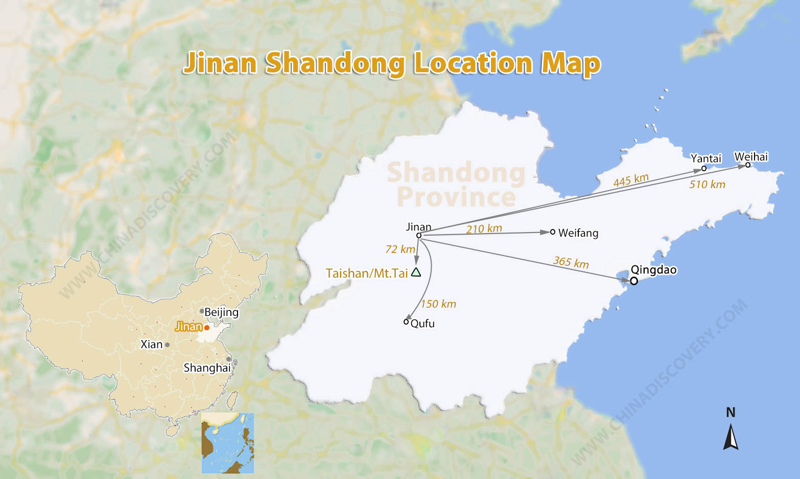 Jinan China Location Map