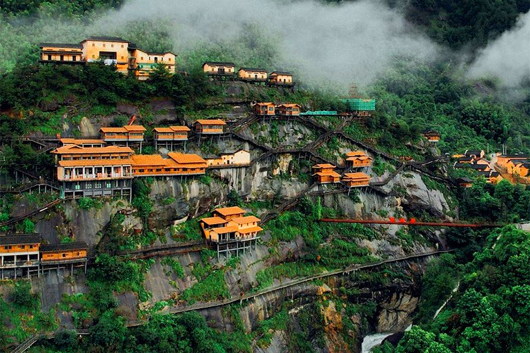 Cliffside houses of Wangxian Valley