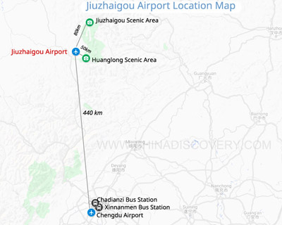 Jiuzhaigou Airport Location Map