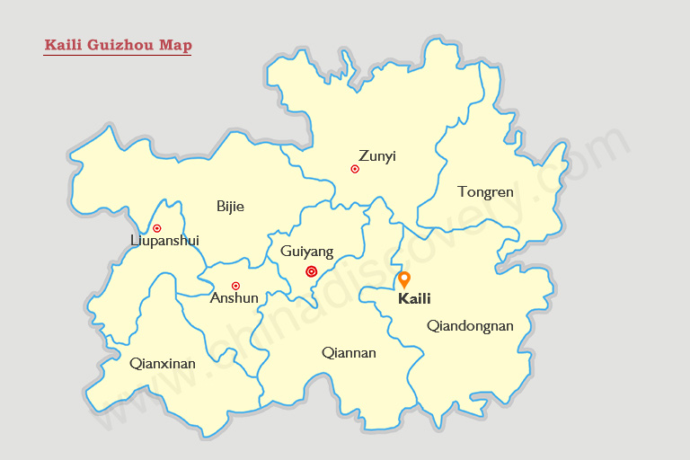 Kaili Guizhou Map