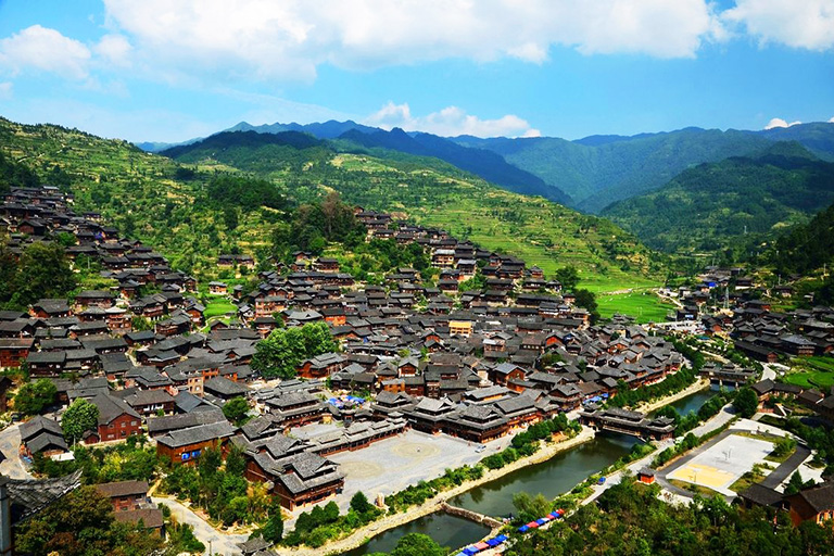 Panoramic View of Xijiang Miao Village