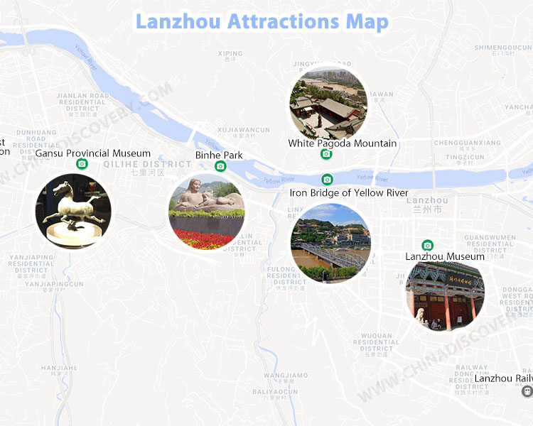 Lanzhou Attractions Map