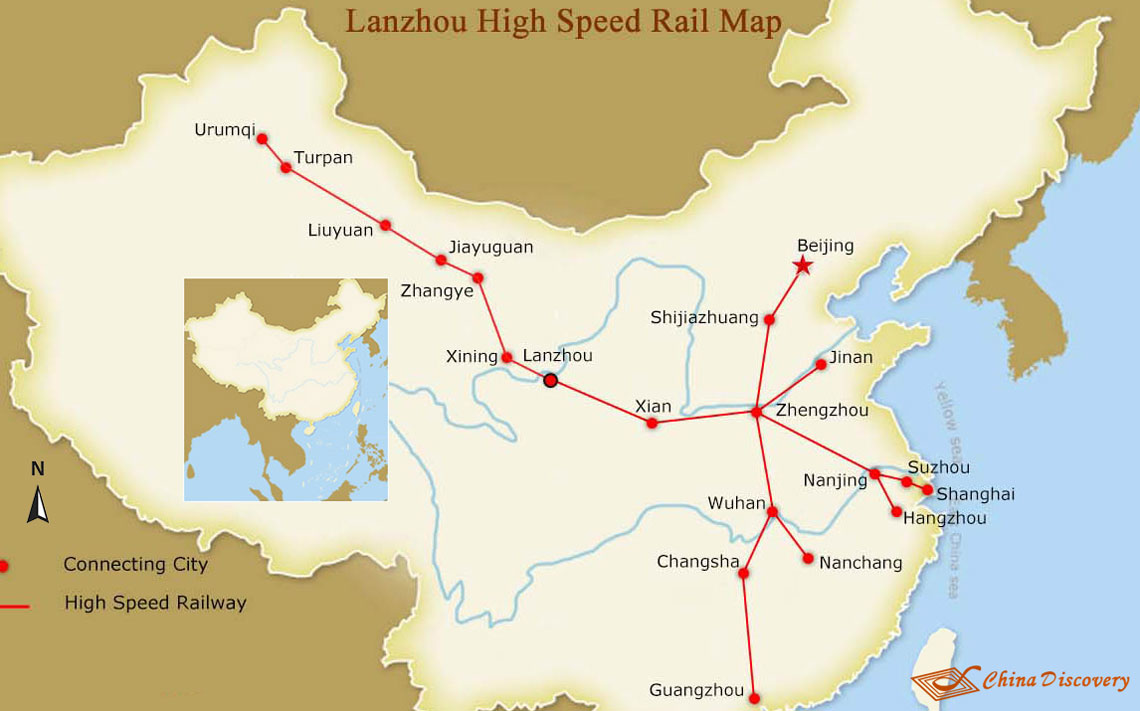 Lanzhou High Speed Rail Map