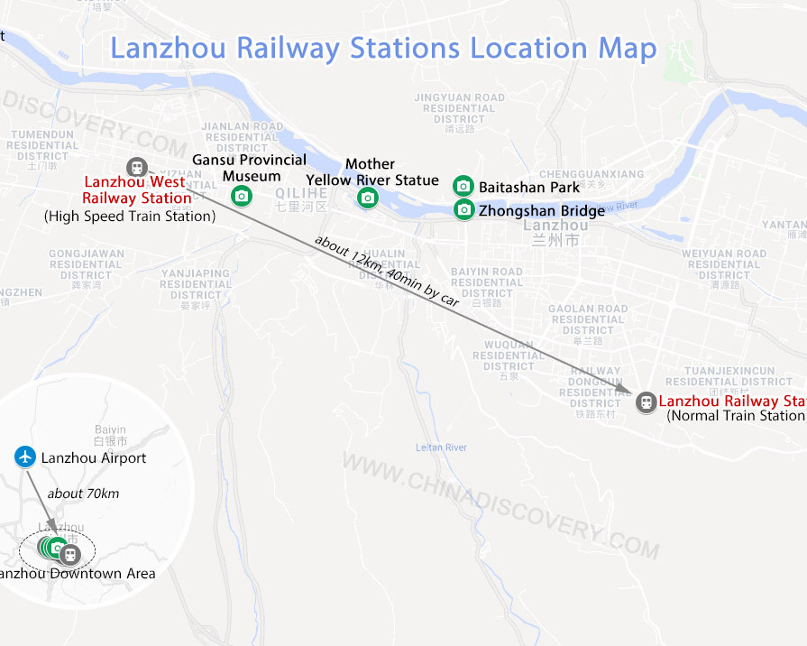 Lanzhou Airport Location Map