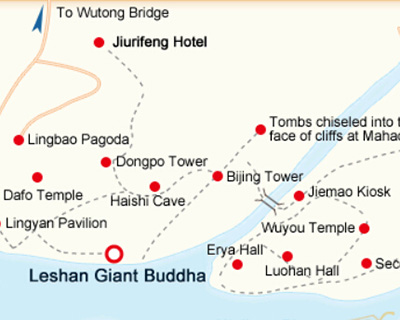 Leshan Giant Buddha Tourist Map