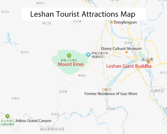 Leshan Tourist Attractions Map