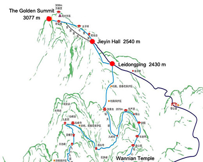 Mount Emei Hiking Map