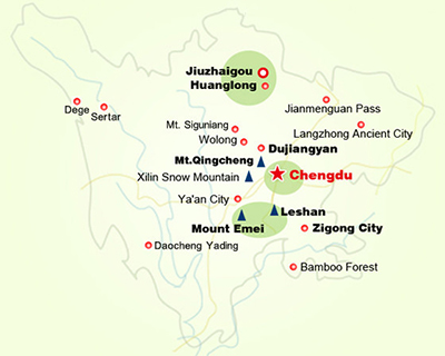 Sichuan Attractions Map