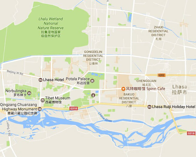 Lhasa City Map