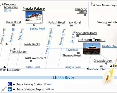 Lhasa Tourist Map