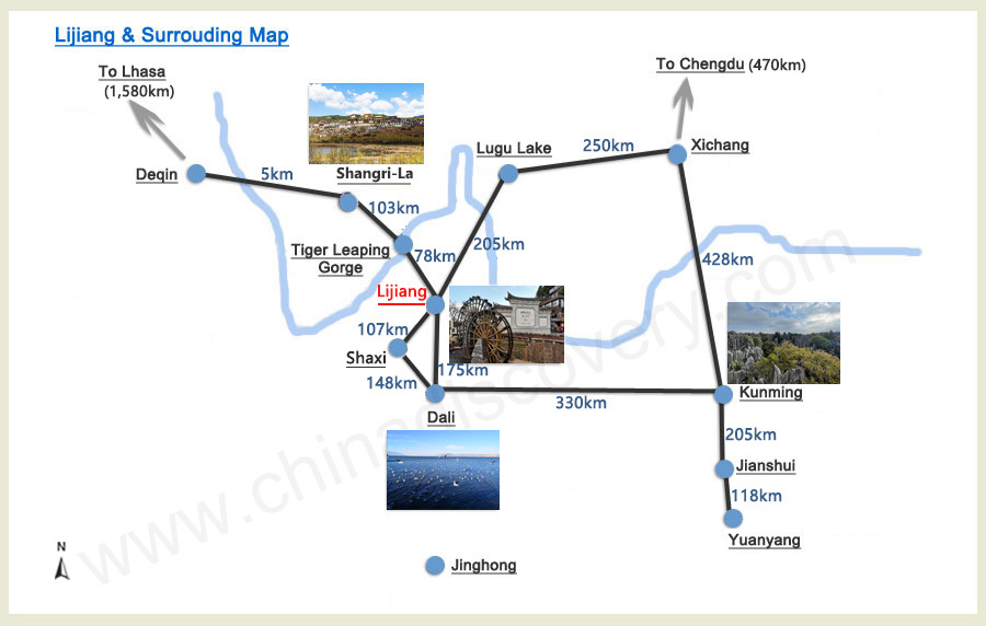 Lijiang & Surrounding Map