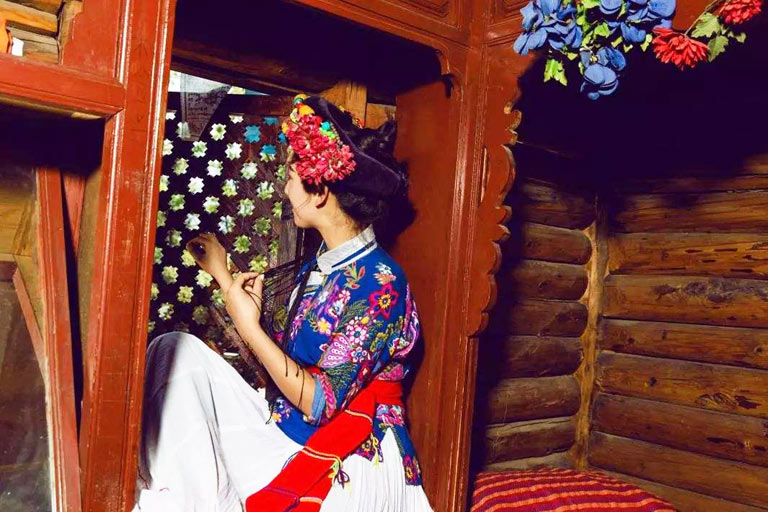 Mosuo Girl at Lugu Lake Lugu Lake