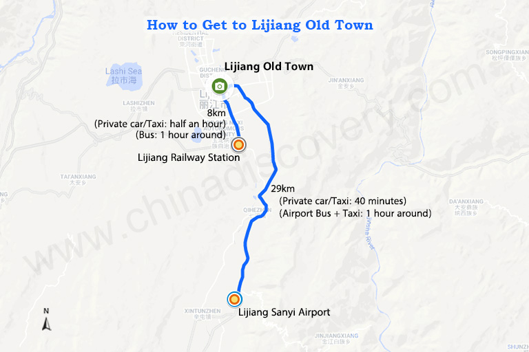 How to Get to Lijiang Old Town Map