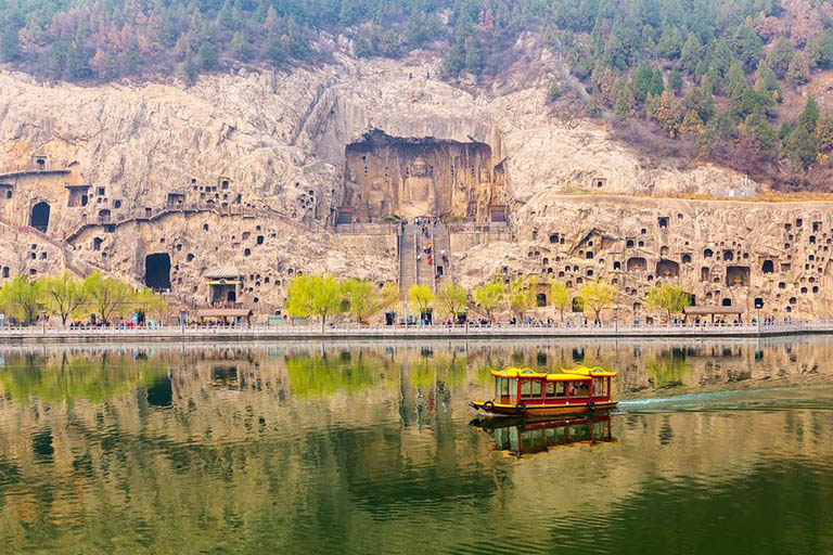 Longmen Grottoes Seen from the East Hill Luoyang Family Activities