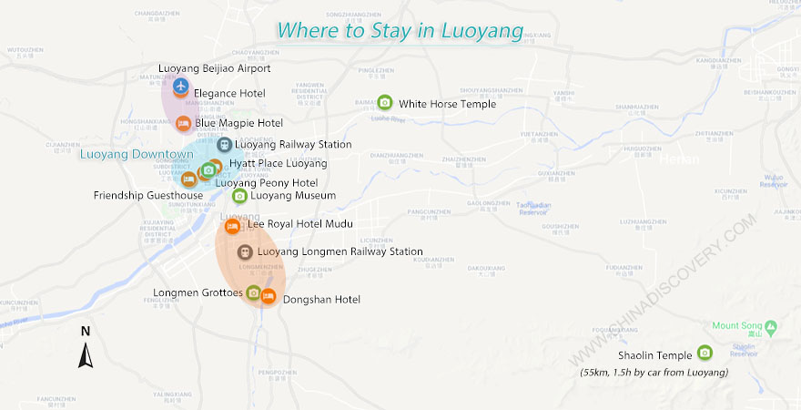 Luoyang Accommodation Map