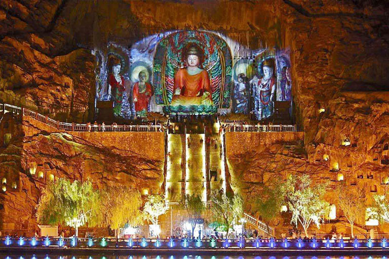Longmen Grottoes at Night Longmen Grottoes