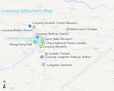 Luoyang Attractions Map