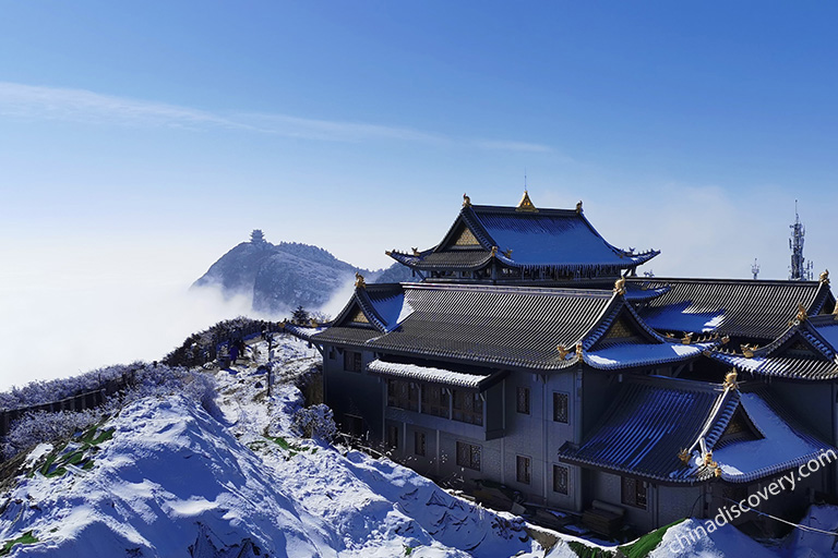 Golden Summit of Mount Emei in Winter