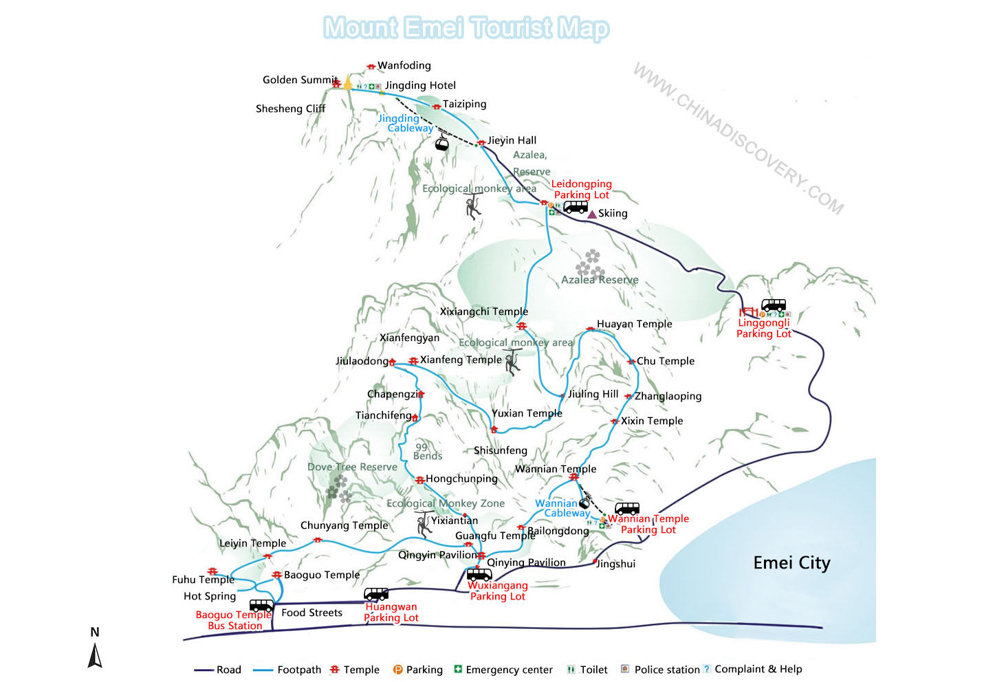 Mount Emei Tourist Map