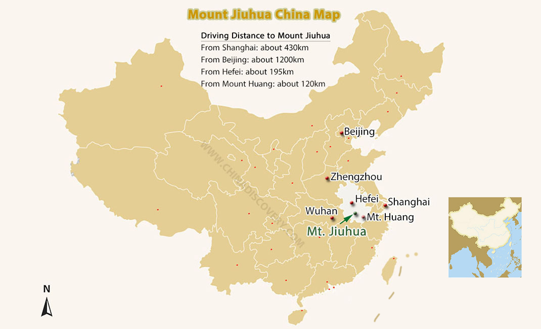 Mount Jiuhua Location Map