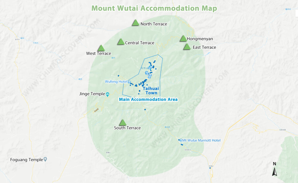 Mount Wutai Accommodation Map