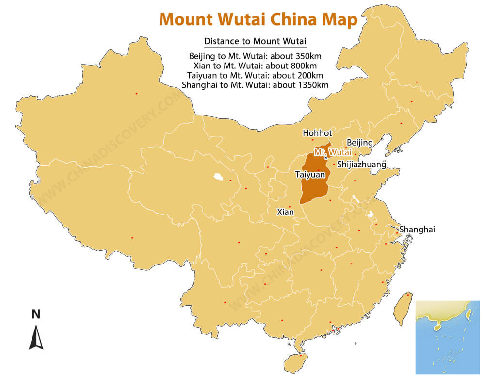 Mount Wutai China Map