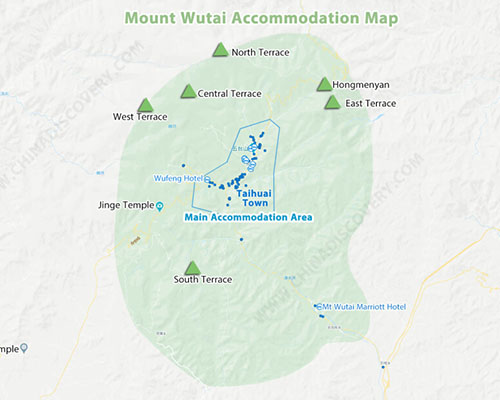 Mount Wutai Accommodation Map