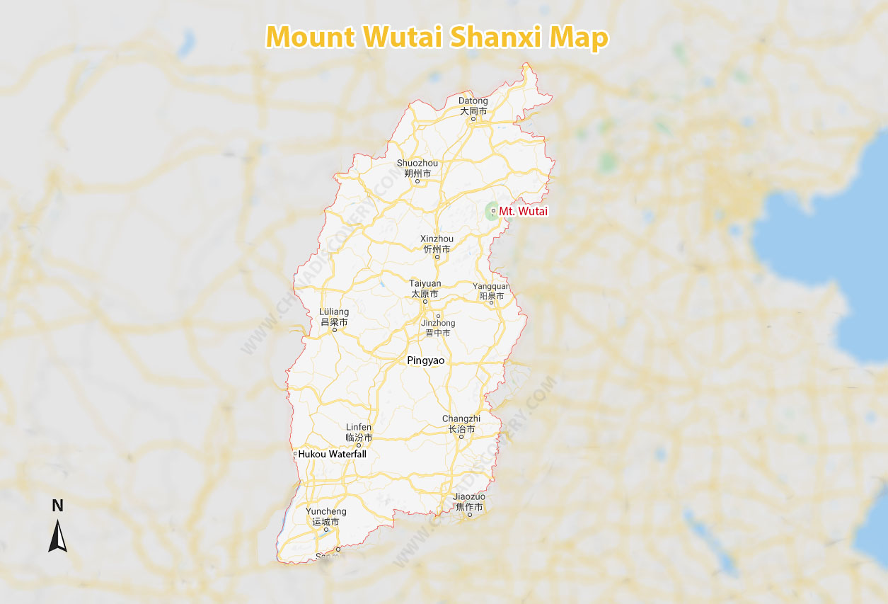 Wutaishan Shanxi Map
