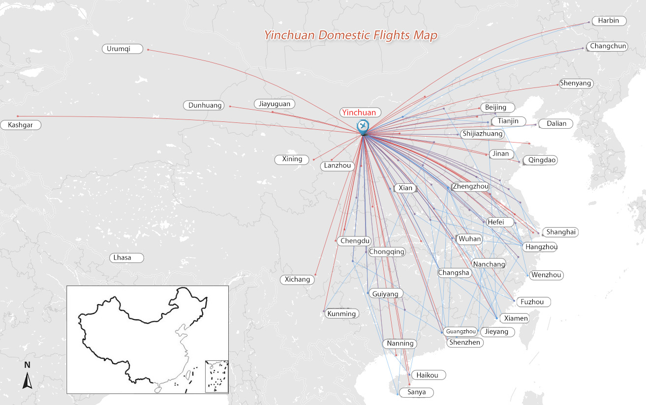 Yinchuan Hedong International Airport Flights Map Yinchuan Airport
