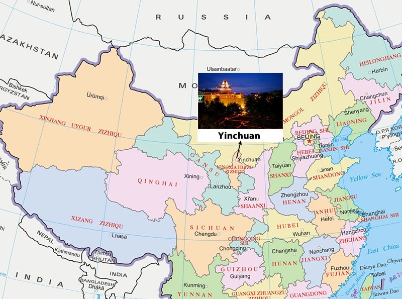 Yinchuan Location Map