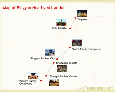 Map of Pingyao Nearby Attractions