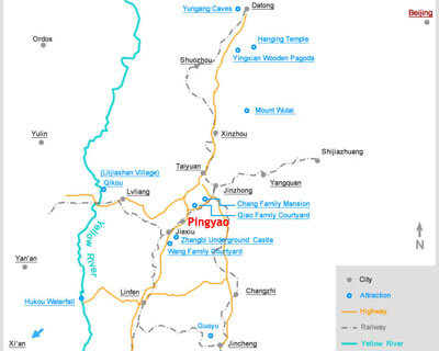 Pingyao Location Map