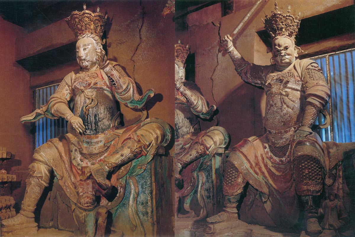 Majestic Sculptures of Heavenly Kings Shuanglin Temple