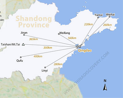 Qingdao Shandong Location Map