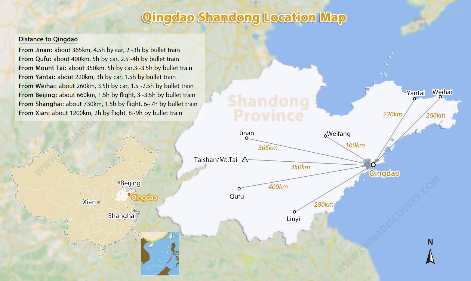 Qingdao Shandong Location Map