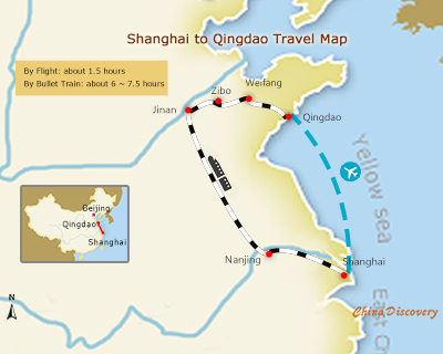 Shanghai Qingdao Travel Map