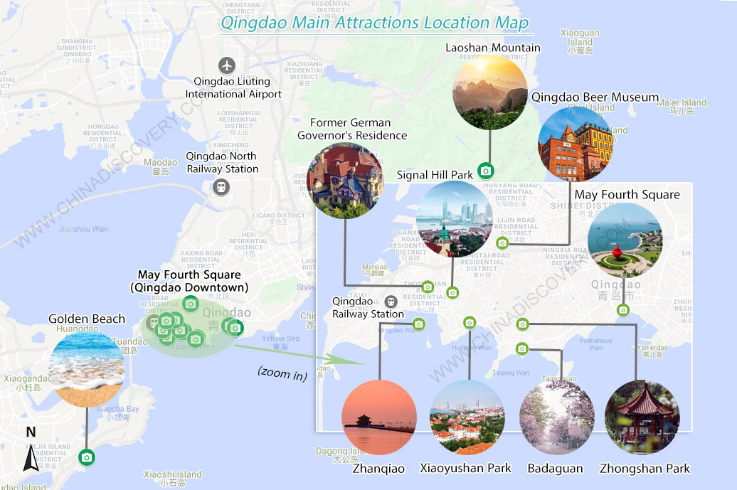 Qingdao Tourist Attractions Map