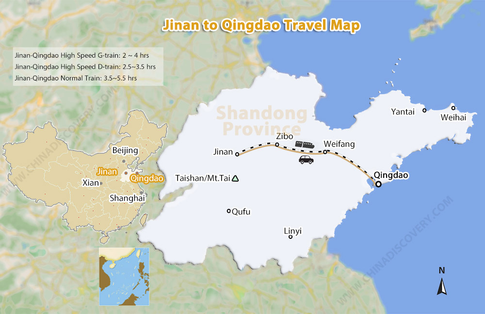 Jinan Qingdao Travel Map