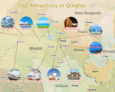 Qinghai Attractions Map