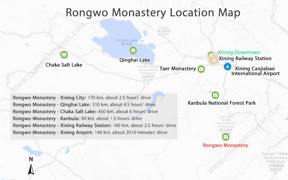 Rongwo Monastery Location Map